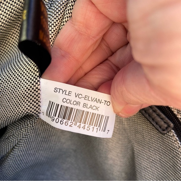 Vince Camuto Black Leather Tote Bag Elvan Style Gold Hardware Work Bag - Picture 8 of 16